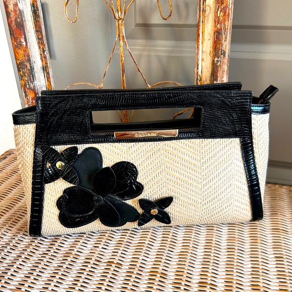 Brahmin Lenox clutch shoulder bag Floral preppy coastal cowgirl crossbody